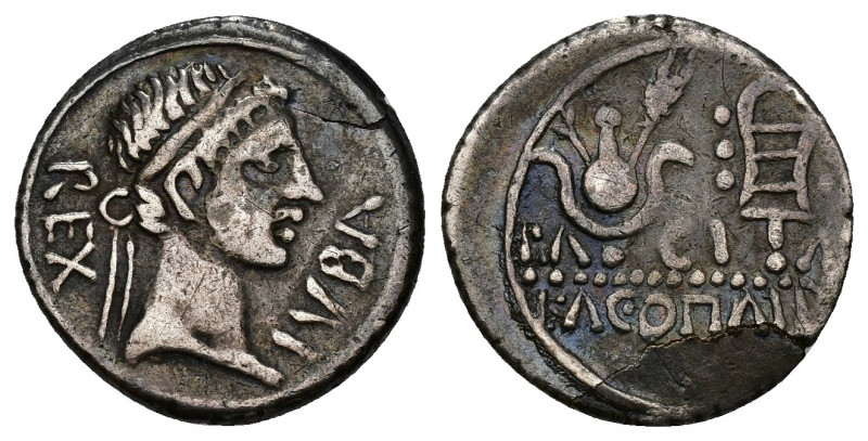 GRECIA ANTIGUA. MAURITANIA. Juba II y Cleopatra Selene. Denario (c. 5 d.C.). A/ ...