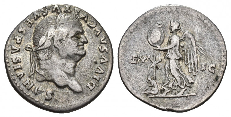 IMPERIO ROMANO. VESPASIANO. Denario. Roma (80-81 d.C.). A/ Cabeza laureada a der...