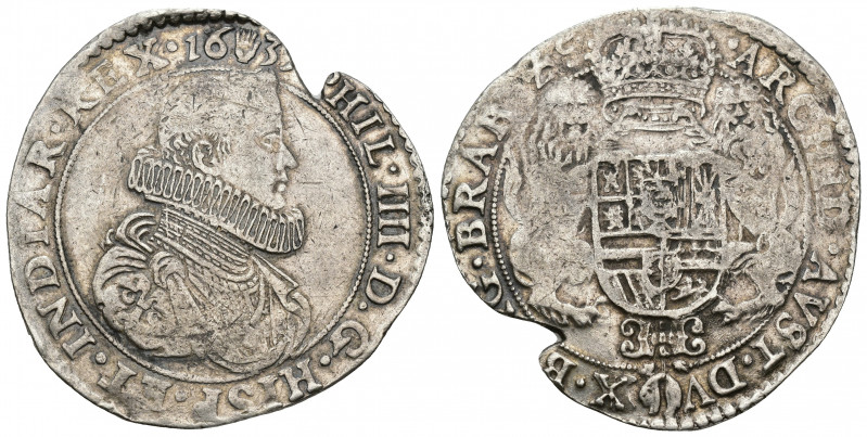 FELIPE IV. Ducatón. 1633. Amberes. A/ PHIL IIII D G HISP ET INDIAR REX 1633. R/ ...