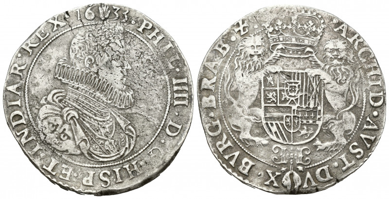 FELIPE IV. Ducatón. 1633. Amberes. A/ PHIL IIII D G HISP ET INDIAR REX 1633. R/ ...