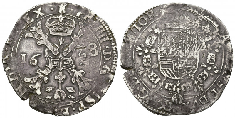 FELIPE IV. Patagón. Tournai. 1628. A/ PHIL IIII D G HISP ET INDIAR REX. R/ ARCHI...