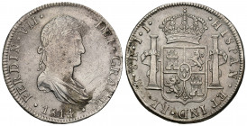 FERNANDO VII. 8 reales. 1814. México. JJ. AR 26,74 g. 40,03 mm. VI-1094. Oxidaciones y finas rayas. MBC/MBC+.