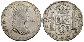 FERNANDO VII. 8 reales. 1819. México. JJ. AR 26,82 g. 39,31 mm. VI-1099. MBC-/MBC.