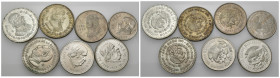 MONEDAS EXTRANJERAS. MÉXICO. Lote de 7 monedas de 1 peso: 1947, 1948, 1950, 1957, 1958, 1959 y 1977. MBC/EBC.