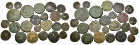 HISPANIA ANTIGUA. 24 piezas de bronce ibéricas e ibero-romanas. Variedad de cecas y valores. RC/BC+.
