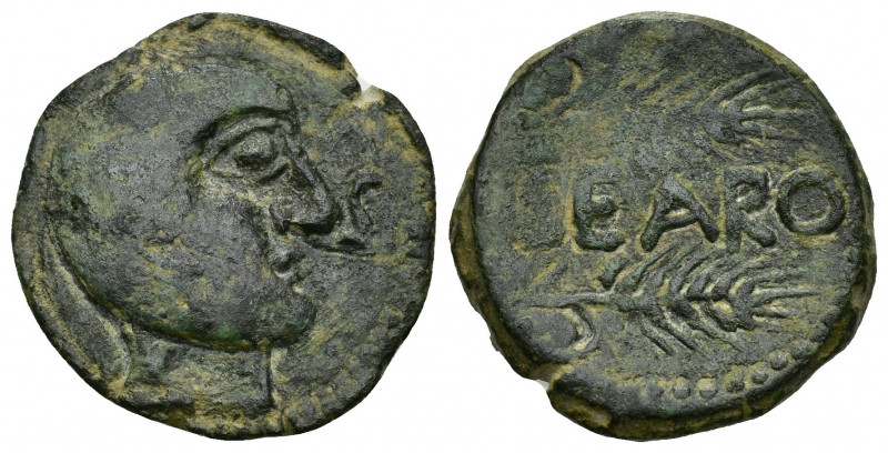 HISPANIA ANTIGUA. SEARO. As. A/ Cabeza masculina a der., delante S. R/ Dos espig...
