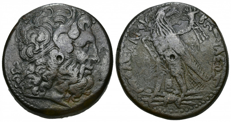 GRECIA ANTIGUA. Egipto. Ptolomeo IV. AE 37 mm. A/ Cabeza de Zeus-Amón a der. R/ ...