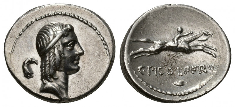 REPÚBLICA ROMANA. CALPURNIA. C. Calpurnius Piso Frugi. Denario. Roma (67 a.C.). ...
