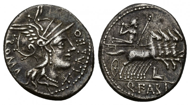 REPÚBLICA ROMANA. FABIA. Quintus Fabius Labeo. Denario. Roma (124 a.C.). A/ Cabe...
