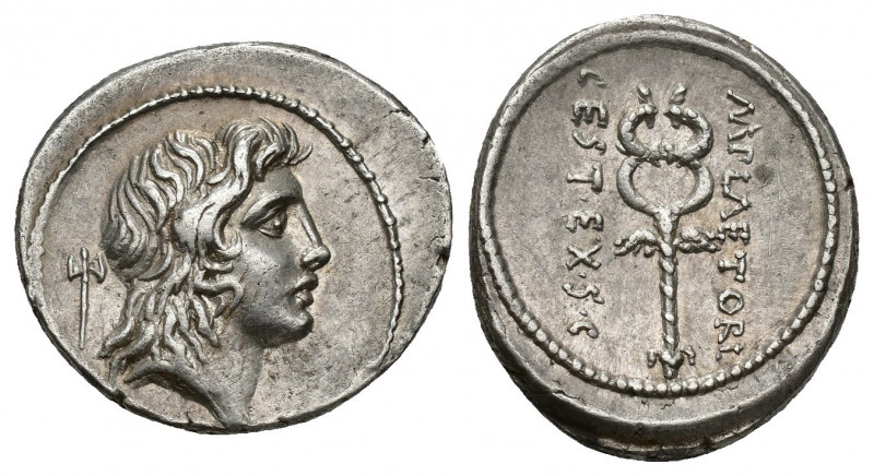 REPÚBLICA ROMANA. PLAETORIA. M. Plaetorius M. f. Cestianus. Denario. Roma (69 a....