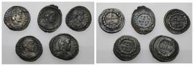 IMPERIO ROMANO. Lote de 5 silicuas de Juliano II: 1 como césar -Arelate- y 4 como Augusto -Lugdunum (3) y Treveris (1)-. MBC/MBC+.