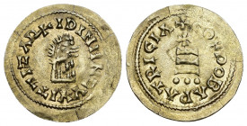 REINO VISIGODO. WITIZA. Tremissis. Cordoba. CNV-593. AU 1,11 g. 20,3 mm. Pequeña grieta. EBC-. Muy escasa.