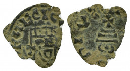 REINO VISIGODO. ÉGICA. Tremissis. Toleto. Falsa de época en cobre. Fragmento. AE 0,26 g. 14,7 mm. CNV-FE-21, mismo ejemplar ilustrado. MBC. Única que ...