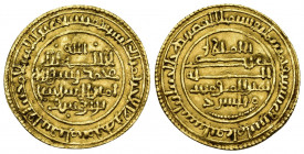 ACUÑACIONES HISPANO-ÁRABES. ALMORÁVIDES. Dinar. Ali b. Yusuf. Sevilla. 522 H. AU 4,09 g. 25,35 mm. V-1666. MBC+.