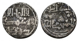 ACUÑACIONES HISPANO-ÁRABES. ALMORÁVIDES. Ali b. Yusuf. Quirate. AR 0,88 g. 10,31 mm. Inédito, vte. de Benito-Cb35. BC+. Muy rara.