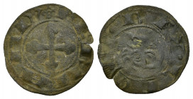 REINOS DE CASTILLA Y LEÓN. FERNANDO II. Dinero. León. A/ Cruz de círculos; FERNAND´. R/ . REX . LEO. VE 0,58 g. 17,63 mm. III-No. BMM-196. Imperatrix-...