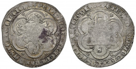 REINOS DE CASTILLA Y LEÓN. PEDRO I. 4 maravedís. Sevilla. VE 4,56 g. 32,1 mm. III-386. BM-536. Imperatrix P1:5.7. Acuñación floja. MBC+.