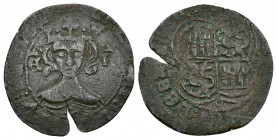 REINOS DE CASTILLA Y LEÓN. ENRIQUE II. Real de veelón. Sin ceca. VE 2,11 g. 24,7 mm. III-432. BMM-589. Imperatrix E2:15.74(50), mismo ejemplar. Cospel...