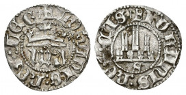 REINOS DE CASTILLA Y LEÓN. JUAN I. 1/6 real. Sevilla. AR 0,6 g. 14,5 mm. III-543. BMM-805. Imperatrix J1:3.10, este ejemplar ilustrado. EBC-.