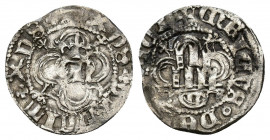 REINOS DE CASTILLA Y LEÓN. ENRIQUE IV. 1/4 real. Segovia. AR 0,82 g. 16,2 mm. III-731. BMM-345. Imperatrix E4:30.14(50), mismo ejemplar. MBC-. Rara.