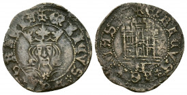 REINOS DE CASTILLA Y LEÓN. ENRIQUE IV. 1/2 cuarto. Ávila. VE 1,81 g. 23,3 mm. III-772. BMM-1037. MBC/MBC-.