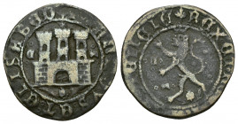 REYES CATÓLICOS. 2 maravedís. Cuenca. C y cabeza de toro en anv. y rev. AE 4,44 g. 24,3 mm. AC-106. MBC-/BC+.