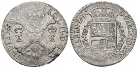 CARLOS II. Patagón. Bruselas. 1694. A/ CAROL II D G HISP ET INDIARVM REX. R/ ARCHID AVST DVX BVRG BRABAN Zc 1694 . AR 27,68 g. 38,8 mm. Vanhoudt-715.B...