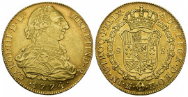 CARLOS III. 8 escudos. 1774. Madrid. PJ. AU 26,97 g. 36,8 mm. VI-1621. R.B.O. MBC+/EBC-.