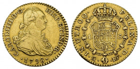 CARLOS IV. Escudo. 1798. Madrid. MF. AU 3,37 g. 17,8 mm. VI-912. Rayitas de ajuste en rev. MBC/MBC+.