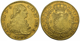CARLOS IV. 8 escudos. 1792. Nuevo Reino. JJ. AU 27 g. 37,4 mm. VI-1350. Acuñación floja en rev. MBC.