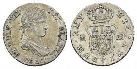 FERNANDO VII. 1/2 real. 1724. Madrid. AJ. AR 1,52 g. 14,59 mm. VI-353. EBC-.