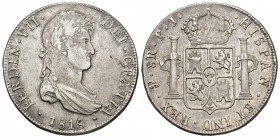 FERNANDO VII. 8 reales. 1818. Potosí. PJ. AR 26,96 g. 38,9 mm. VI-1139. MBC/MBC+.