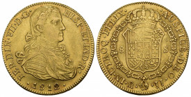 FERNANDO VII. 8 escudos. 1812. México. JJ. AU 27,02 g. 37,13 mm. VI-1486. Leve vano en rev. MBC+.