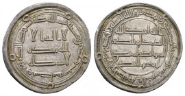 MONEDAS EXTRANJERAS. MUNDO ISLÁMICO. Omeyas de Damasco. Al-Walid II. Dírham. Wasit. 125 H. AR 2,92 g. 23,6 mm. Klat-719b. MBC+/EBC-.