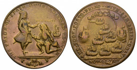 MONEDAS EXTRANJERAS. GRAN BRETAÑA. Medalla del almirante Vernon. Toma de Portobello, 1739. "Don Blass" arrodillado. AE 14,5 g. 37,5 mm. MBC-/MBC.