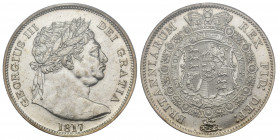 MONEDAS EXTRANJERAS. GRAN BRETAÑA. Jorge III. 1/2 corona. 1817. KM-667. Encapsulada. PCGS-AU-58.