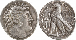 Phénicie, shekel ou tétradrachme, Tyr, 98-97 av. J.-C
A/Anépigraphe
Buste lauré de Melkarth imberbe à droite, la peau de lion nouée sous le menton
...