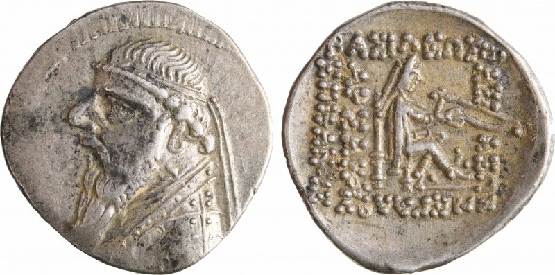 Royaume parthe, Mithradates II, drachme, Ecbatane ? c.123-88 av. J.-C
Buste bar...