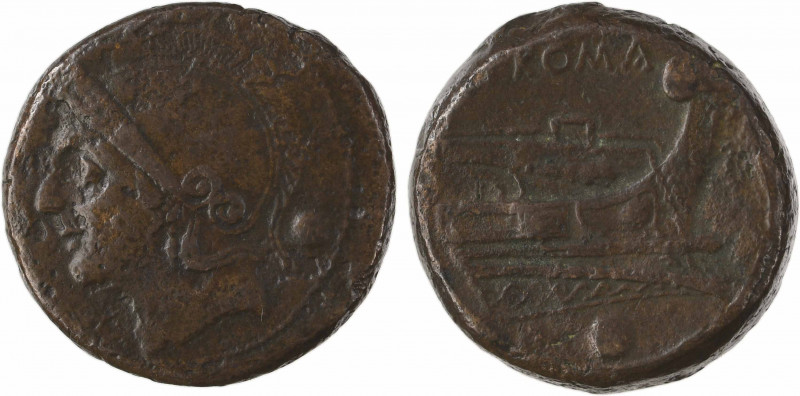 République romaine, anonyme, once, Rome, 217-215 av. J.-C
A/Anépigraphe
Tête c...