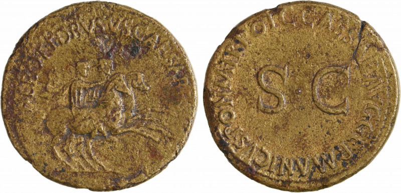 Néron et Drusus, dupondius, Rome, 37-38
A/NERO ET DRVSVS CAESARES
Néron et Dru...