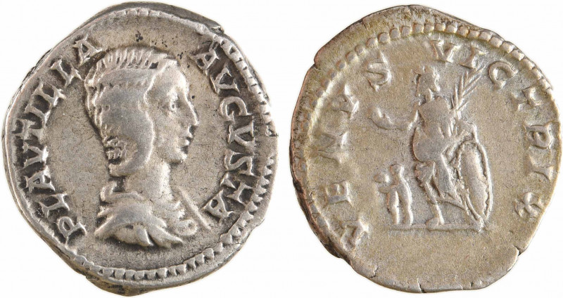 Plautille, denier, Rome, 202-205
A/PLAVTILLA AVGVSTA
Buste drapé à droite
R/V...