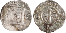 Châteaudun (vicomté de), obole anonyme, c.1120-1130
Tête bléso-chartraine à droite, avec annelet en cœur, accostée d'une croisette à gauche et d'une ...