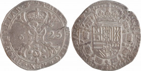 Bourgogne (comté de), Philippe IV, patagon, 1625 Dole
A/(différent). PHIL. IIII. D. G. REX. HISP. INDIAR. Zc
Croix de bâtons noueux, portant en cœur...