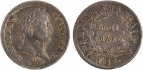 Premier Empire, demi-franc Empire, 1812 Lille
A/NAPOLEON - EMPEREUR.
Tête laurée à droite, au-dessous signature Tiolier
R/EMPIRE FRANÇAIS.// (diffé...