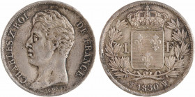 Charles X, 1 franc, matrice à quatre feuilles, 1830 Lille
A/CHARLES X ROI - DE FRANCE.
Tête nue à gauche du Roi, au-dessous signature MICHAUT/ T
R/...