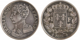 Henri V, 1 franc, 1831 PROOFLIKE
A/HENRI V ROI - DE FRANCE
Buste en uniforme, à gauche, d'Henri V
R/(lis) (date) (lis)
Écu de France couronné et a...