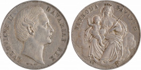 Allemagne, Bavière (royaume de), Louis II, vereinsthaler, 1871 Munich
A/LVDOVICVS II - BAVARIAE REX
Tête nue à droite de Louis II ; en-dessous signa...