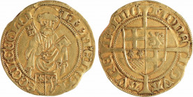 Allemagne, Cologne, Hermann IV de Hesse, florin, s.d. (1476-1481) Bonn
A/* H' MAI' ELETI - ECCLE' COLON'
Saint Pierre tenant le registre et une clé,...