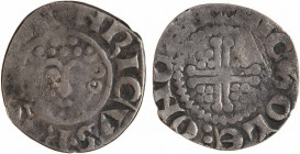 Angleterre, Henri III Plantagenet, penny, s.d. Londres
A/+ HENRICVS REX
Buste couronné avec le sceptre de face
R/+ NICHOLE: ONCA
Croix pattée cant...
