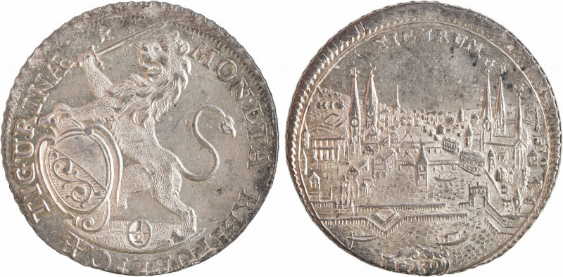 Suisse, Zürich (Ville de), demi thaler, 1739
A/MONETA REIPUBLICÆ TIGURINÆ
Lion...